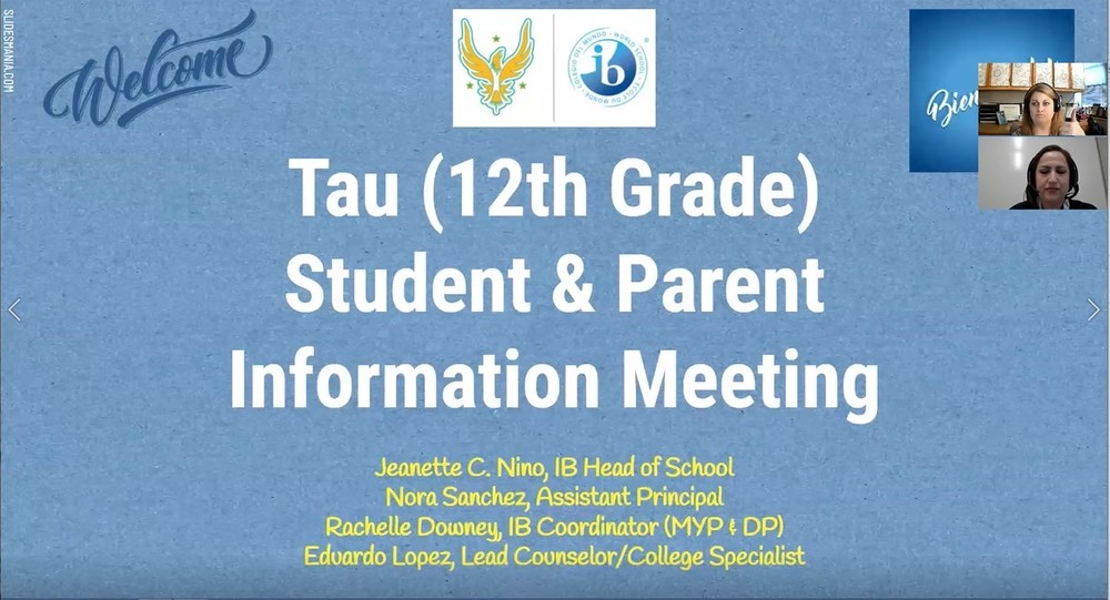 Tau Student & Parent Information Meeting Recording