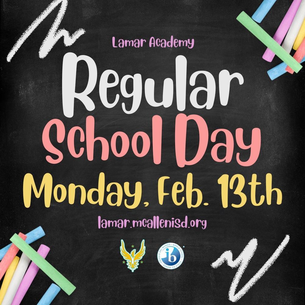 Regular School Day on Monday, Feb. 13