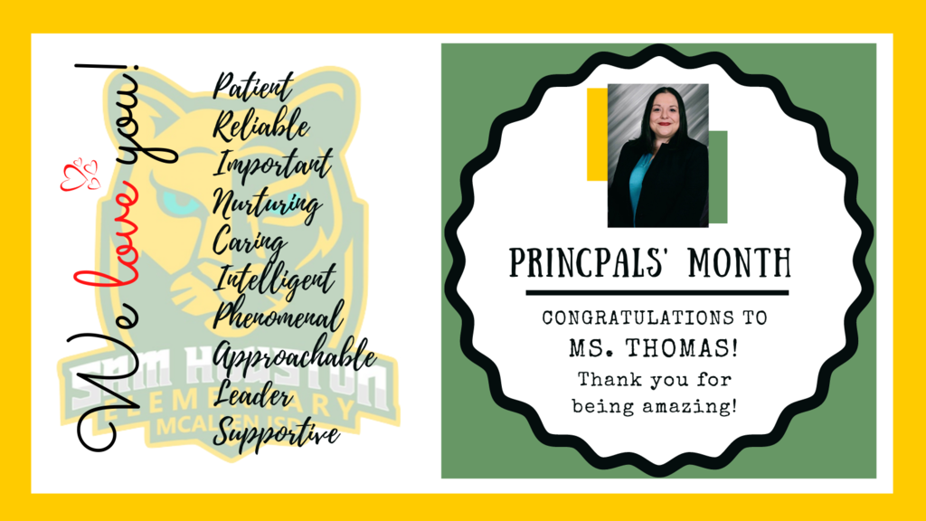 Principals' Month: Congratulations to Ms. Thomas