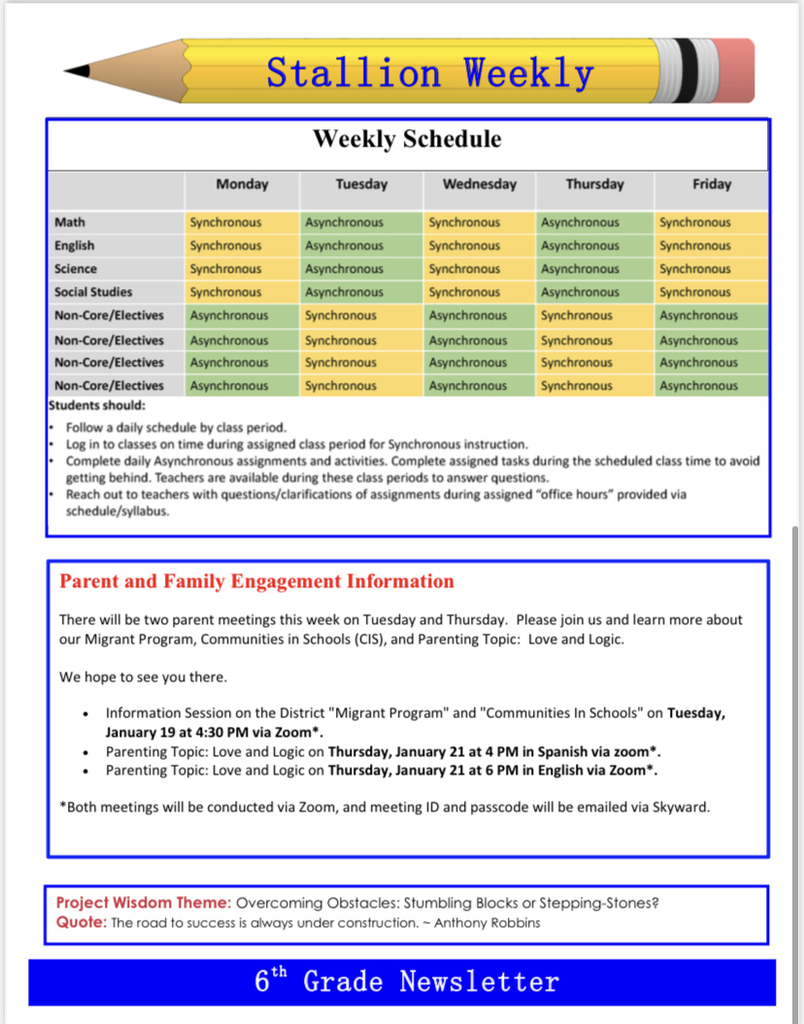 6th gd newsletter