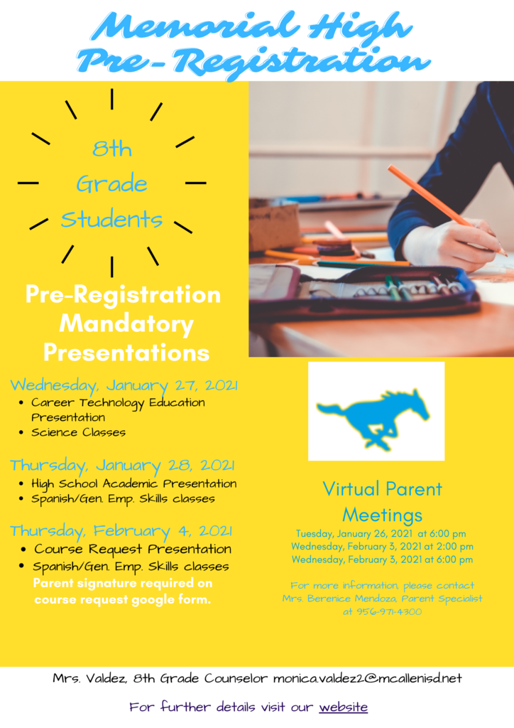 Memorial HS PreRegistration