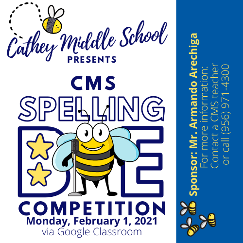 CMS Spelling Bee Competition Feb 1st