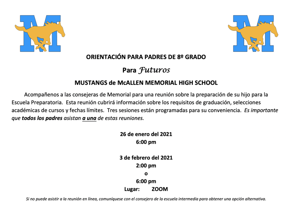 8th Grade Orientation. - February