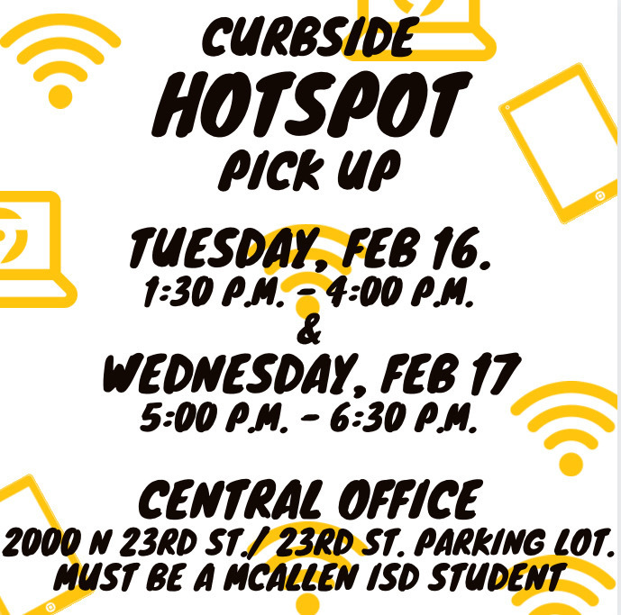 Curbside Hotspot PickUps available MISD