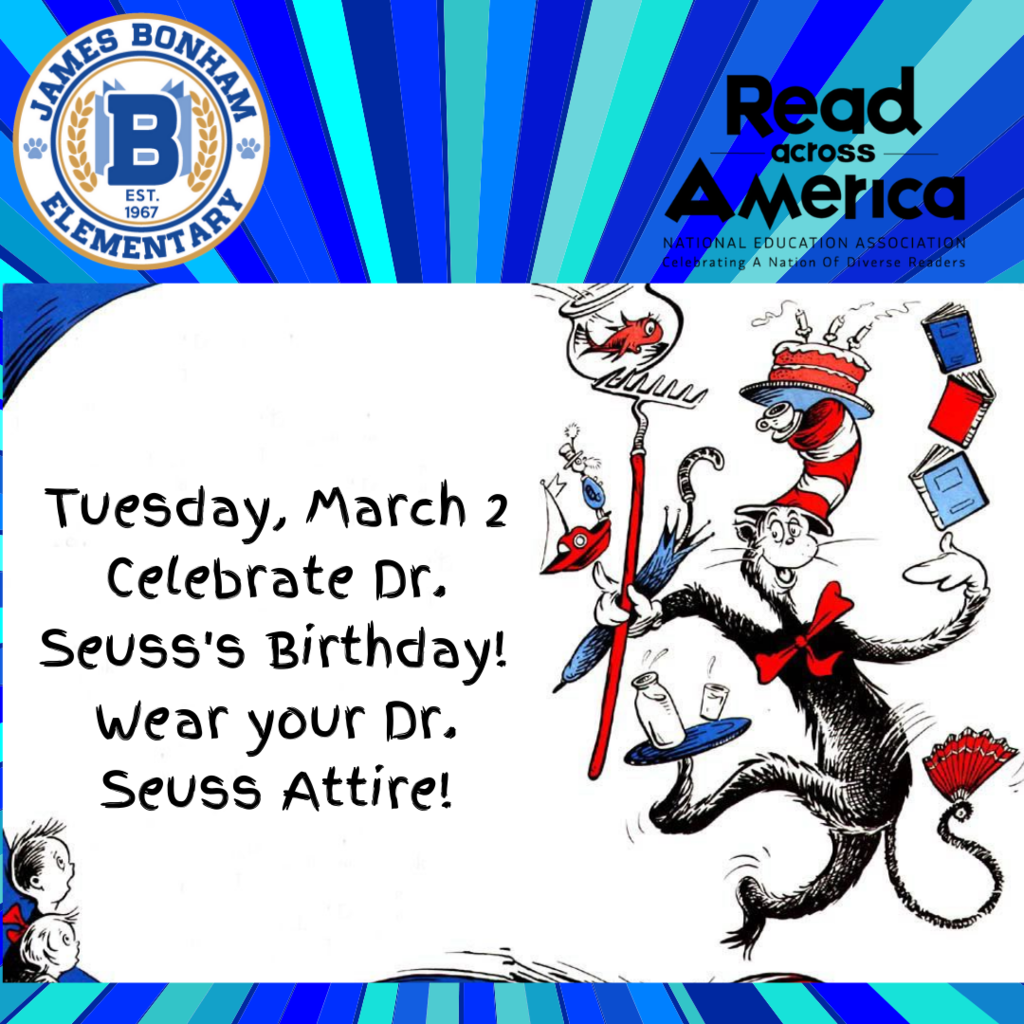 Dr. Seuss birthday is Tuesday