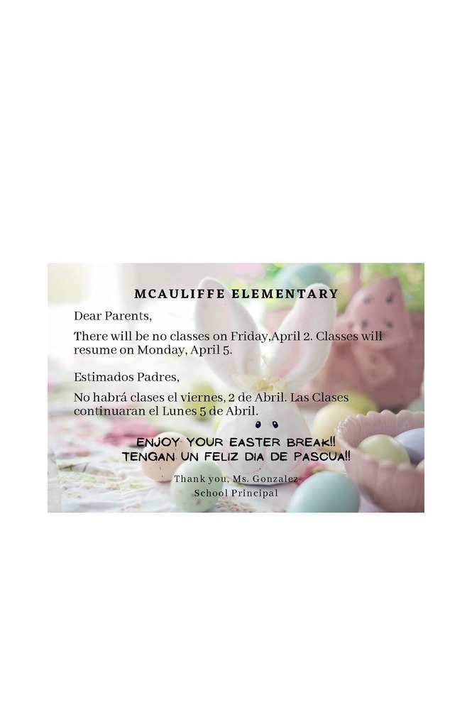 Easter Break