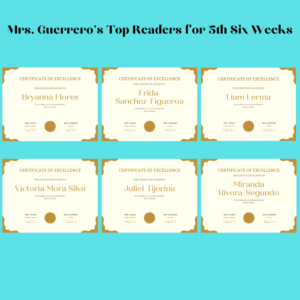Top readers for Mrs. Guerrero