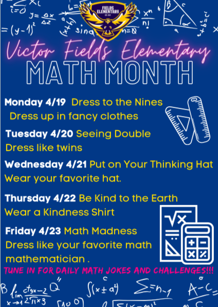 Math Month Dress Up Themes for the Week