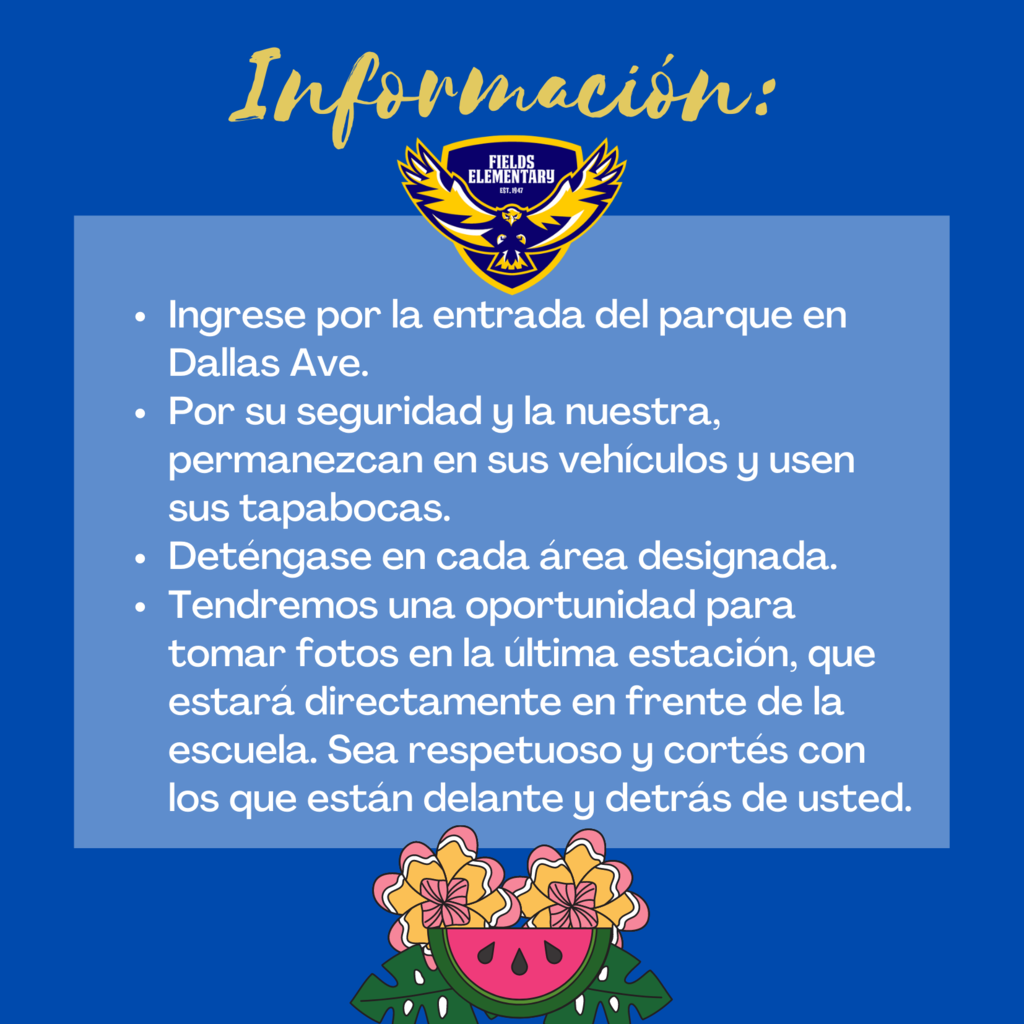 Drive- Thru Information Spanish