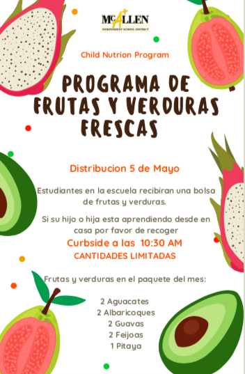 Fruit & Vegetable Distribution Spanish flyer