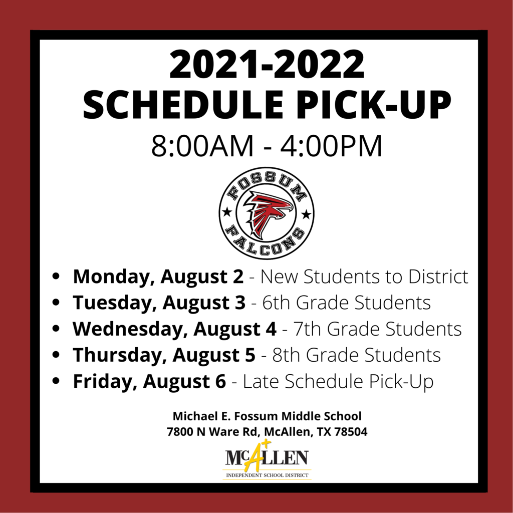 21-22 Schedule Pick-Up