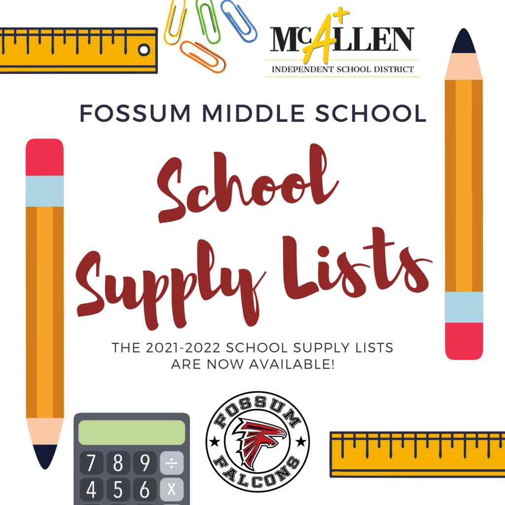 School Supply Lists Now Available
