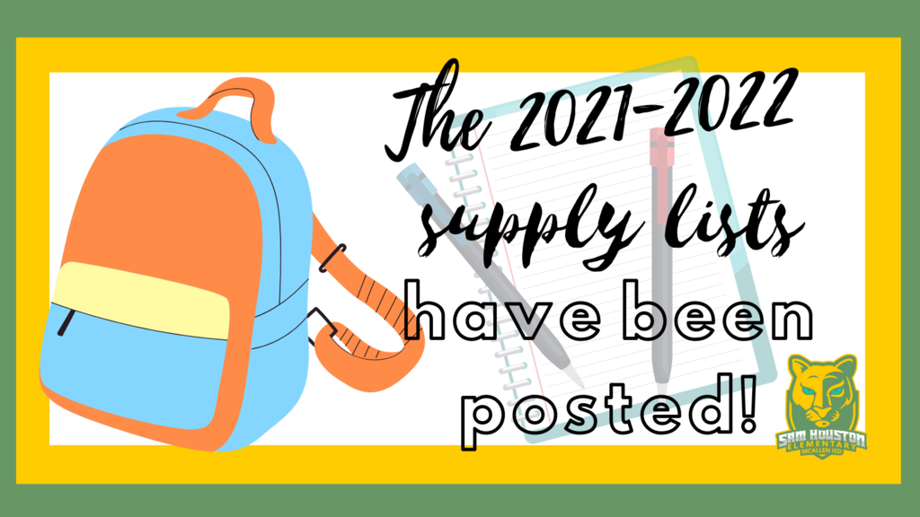 Eng Announcement - 2021-2022 supply lists