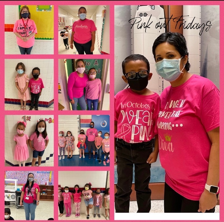 collage of students wearing pink.