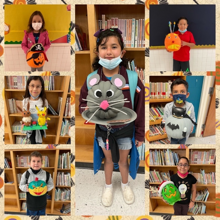 students with their pumpkins