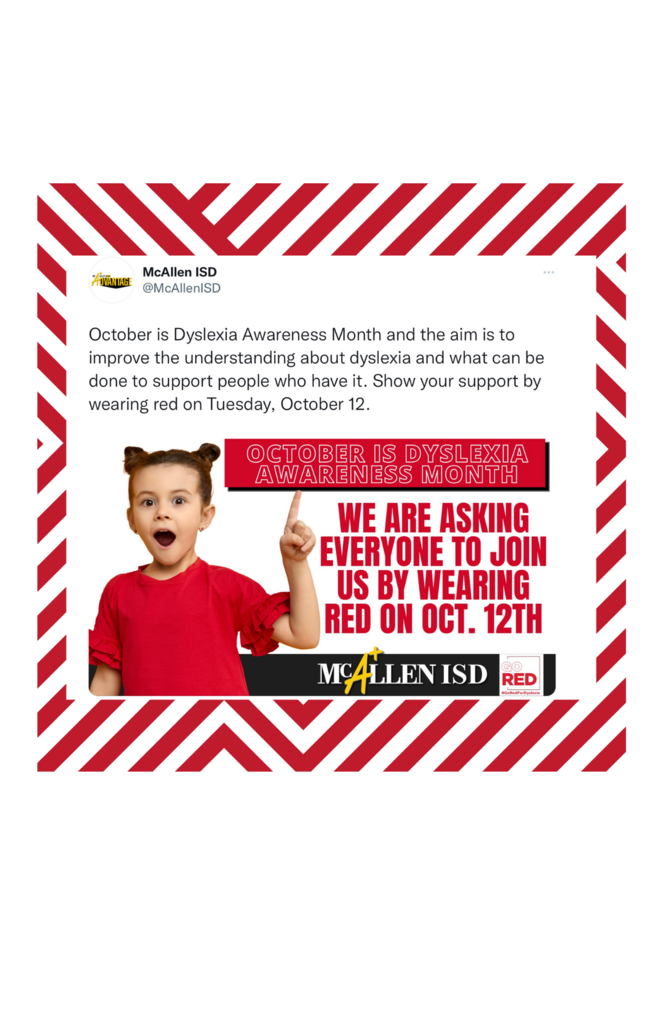 Wear red for Dyslexia Awareness