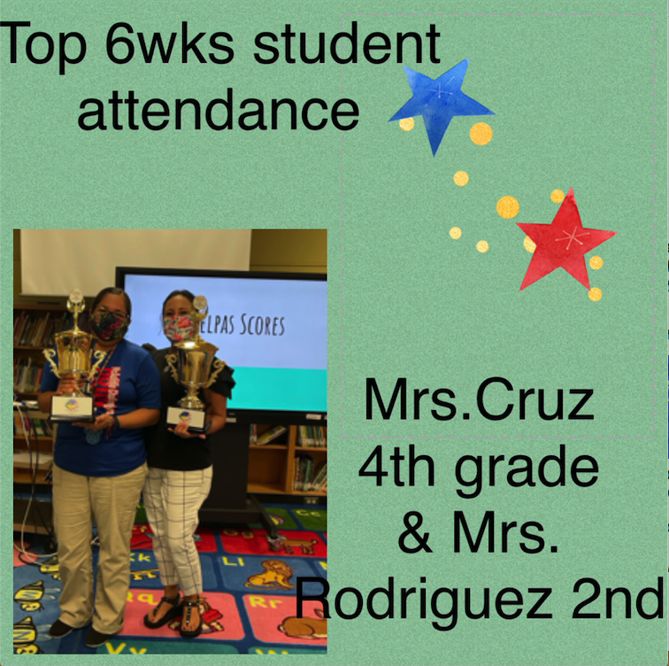 teacher with trophy graphic