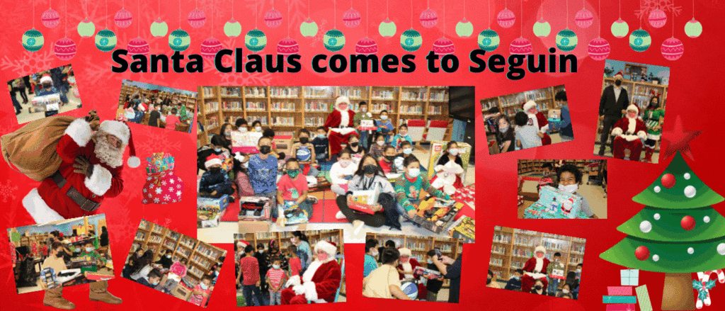 Santa visits Seguin Students