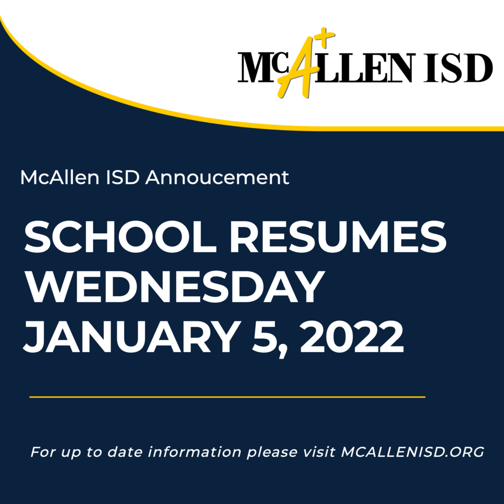 School resumes WED, Jan 5, 2022