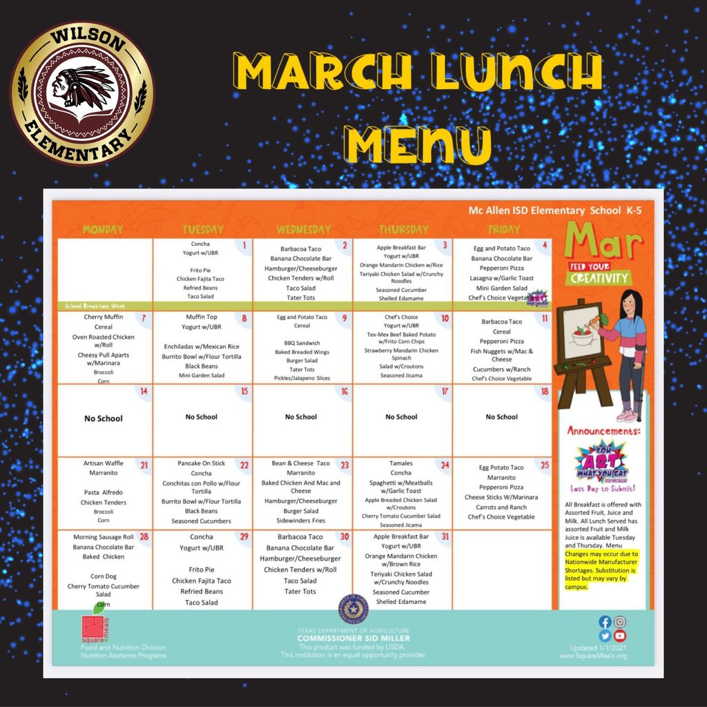 march menu