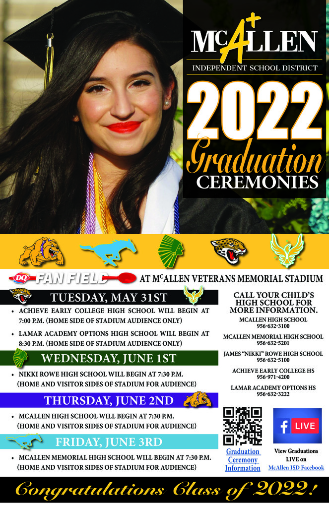 McAllen ISD Graduation Schedule 2022
