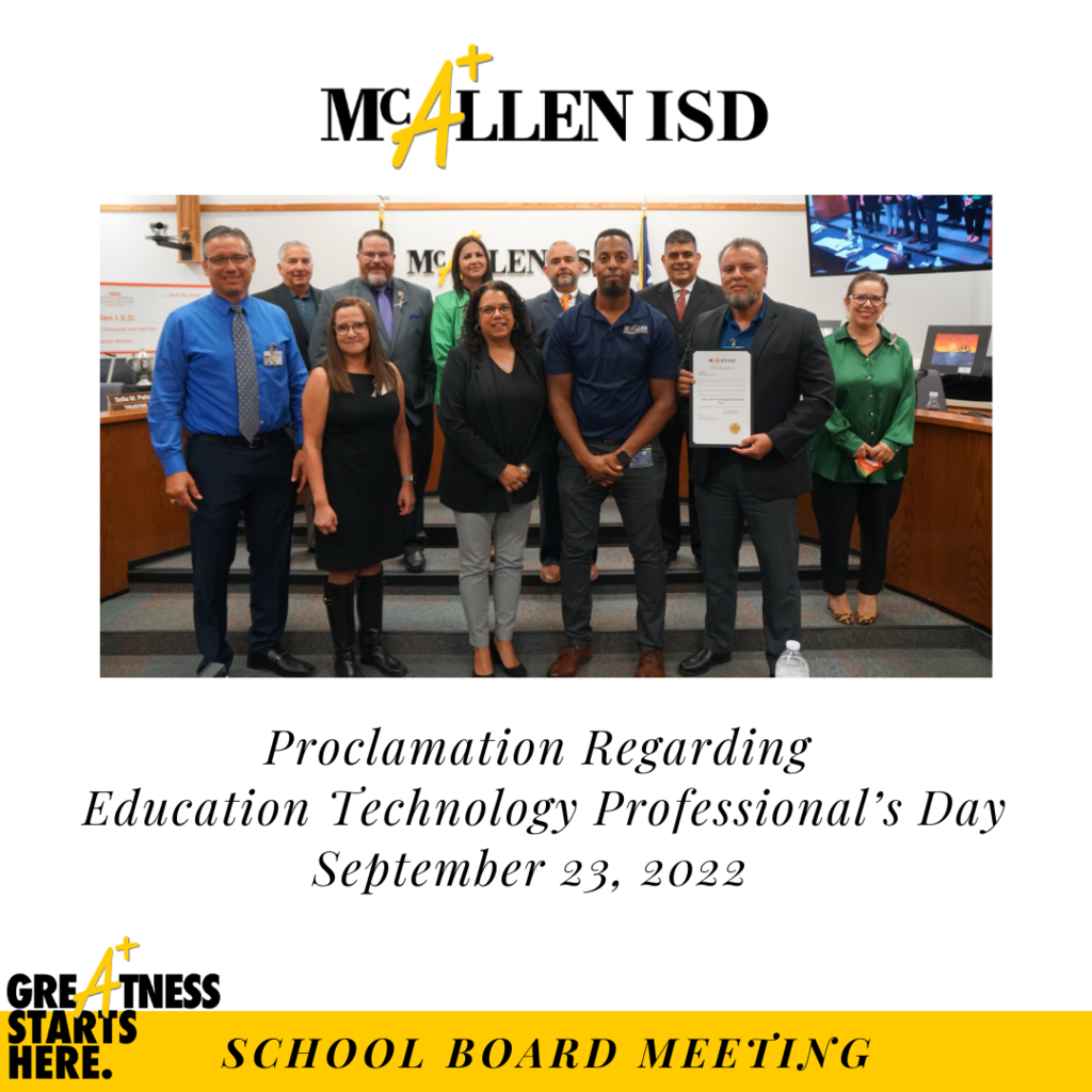 Proclamation Regarding  Education Technology Professional’s Day September 23, 2022  