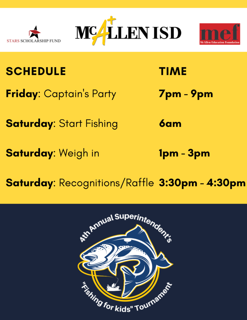 Fishing Tournament Schedule of Events