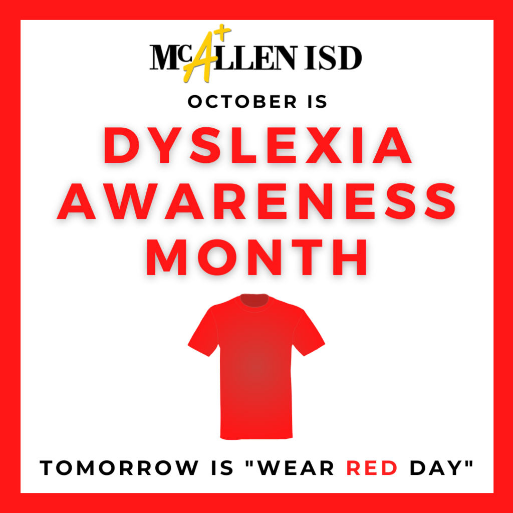 Dyslexia Awareness Wear Red Day