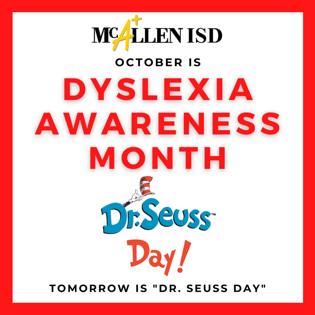October is Dyslexia Awareness Month! Tomorrow is "Dr. Seuss Day"
