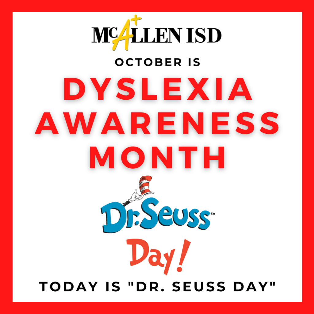 October is Dyslexia Awareness Month! Today is "Dr. Seuss Day"