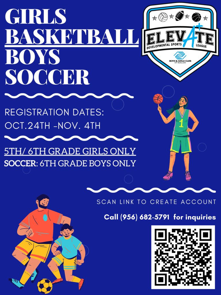 Registration for Girls bb and Boys soccer