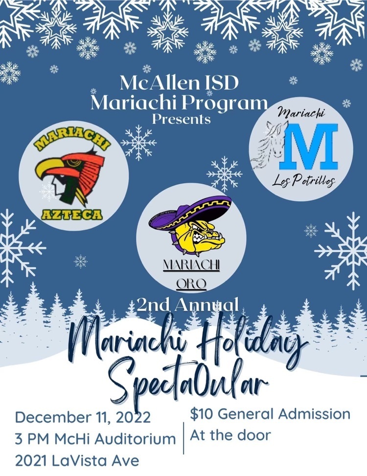 Come on out to the Mariachi Holiday Spectacular tomorrow at McHi auditorium!