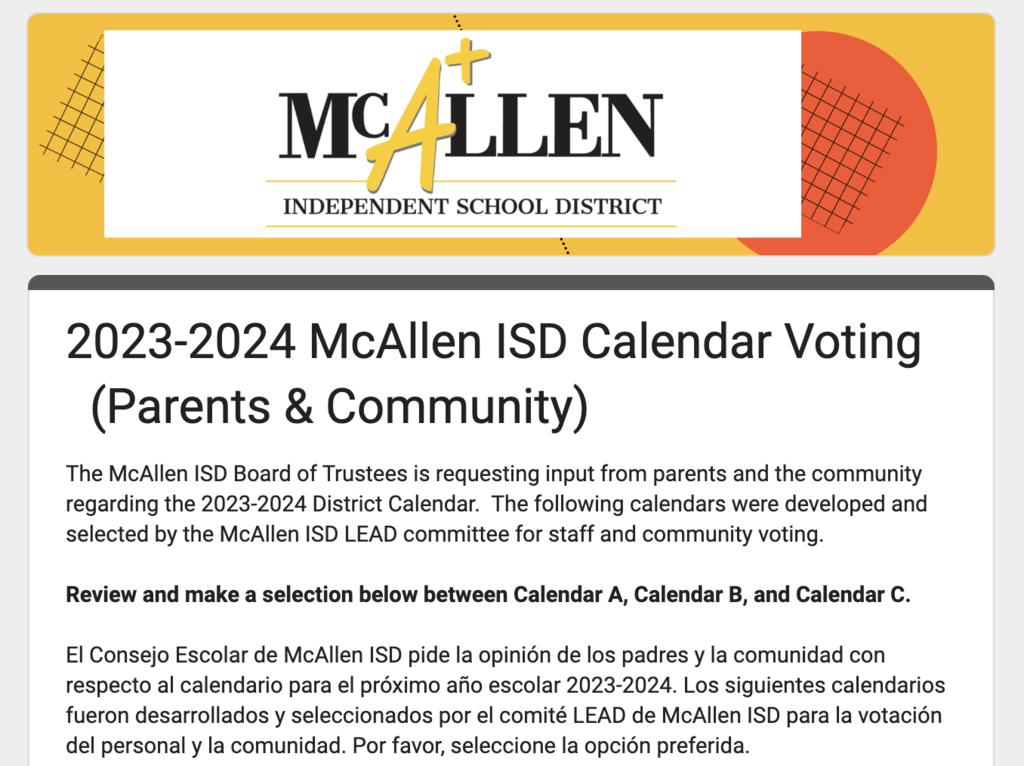 MISD calendar voting