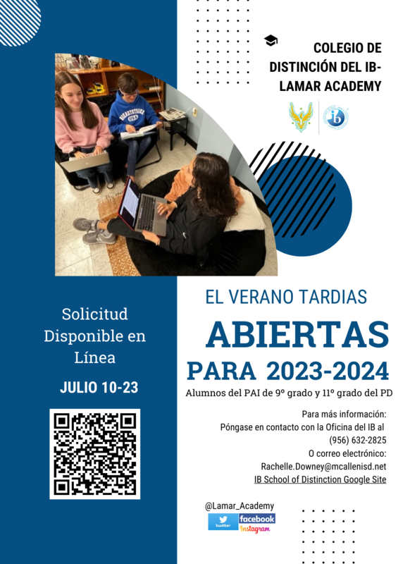 IB Summer Application Lamar Academy