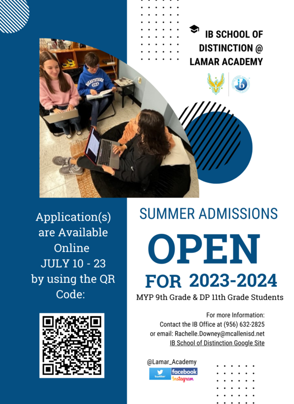 IB Summer Application Lamar Academy